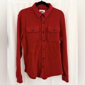 Men’s Old Navy Warm Red Casual Button Down Fleece Shirt/Shacket Small      NWOT